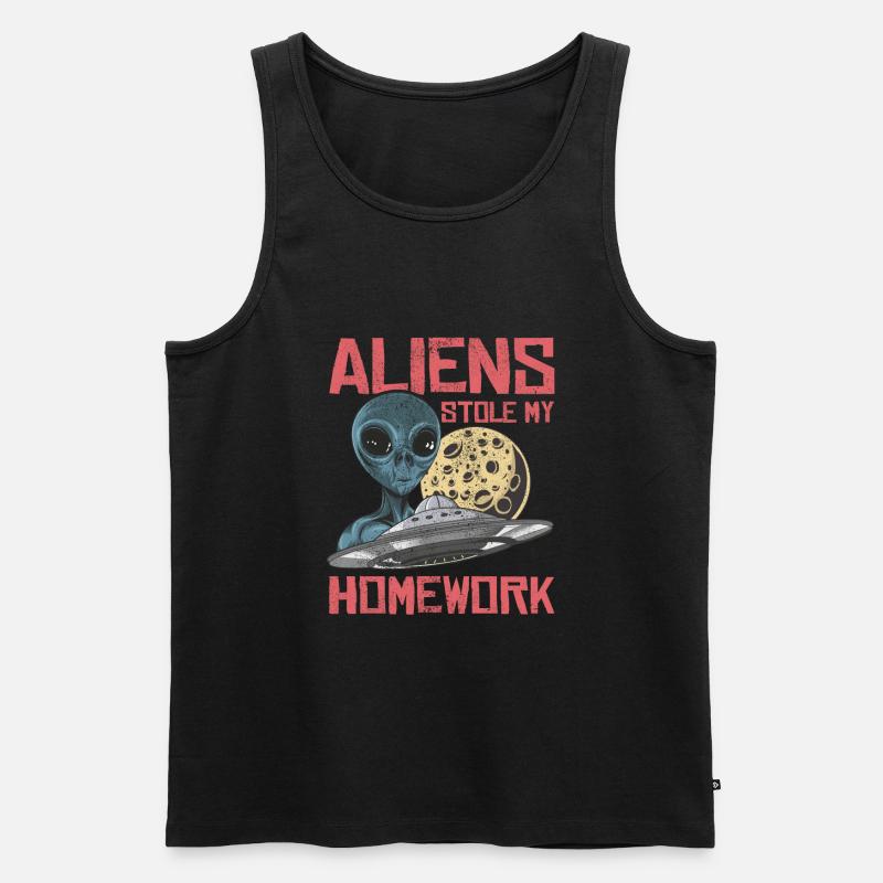 Alien, OVNI, UAP, Espace, Objet volant de l’espace - Débardeur bio Premium Homme - noir