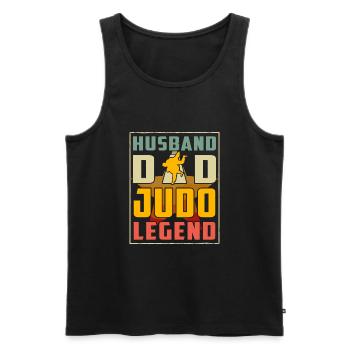 Husband Dad Judo Legend - Men's Premium Organic Tank Top - black - Front - Michal (187cm)