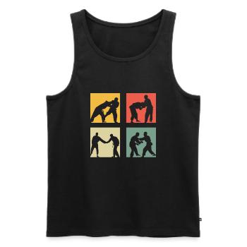 Judo - Men's Premium Organic Tank Top - black - Front - Michal (187cm)