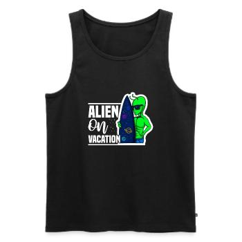 Alien, UFO, UAP, Space, Weltraum Flugobjekt - Männer Premium Bio Tank Top - Schwarz - Vorne - Michal (187cm)