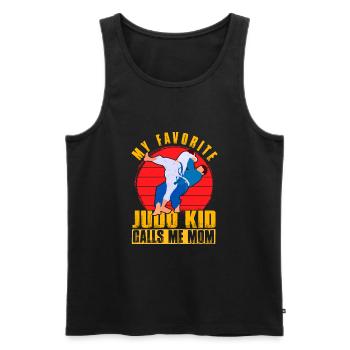Mein Lieblings-Judo-Kind nennt mich Mama - Männer Premium Bio Tank Top - Schwarz - Vorne - AI Model Male 178 light (178cm)