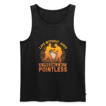 Life without Judo is possible but pointless - Men's Premium Organic Tank Top - black - Front - Michal (187cm)