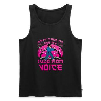 Zwinge mich nicht, meine Judo-Mom-Stimme zu benutzen - Männer Premium Bio Tank Top - Schwarz - Vorne - AI Model Male 178 light (178cm)