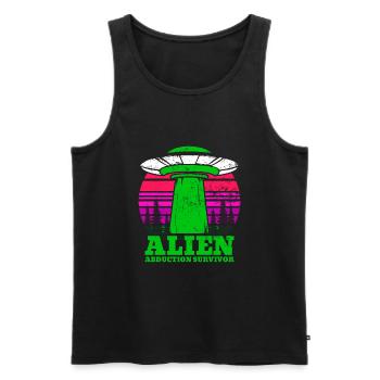 Alien, UFO, UAP, Space, Weltraum Flugobjekt - Männer Premium Bio Tank Top - Schwarz - Vorne - Michal (187cm)