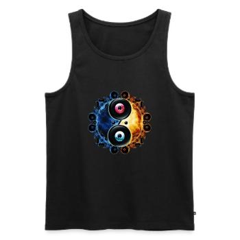 Yin Yang - Männer Premium Bio Tank Top - Schwarz - Vorne - Michal (187cm)
