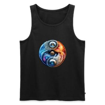 Yin Yang - Débardeur bio Premium Homme - noir - Devant - Michal (187cm)