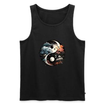 Yin Yang - Männer Premium Bio Tank Top - Schwarz - Vorne - Michal (187cm)
