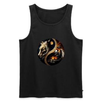 Yin Yang - Männer Premium Bio Tank Top - Schwarz - Vorne - Michal (187cm)