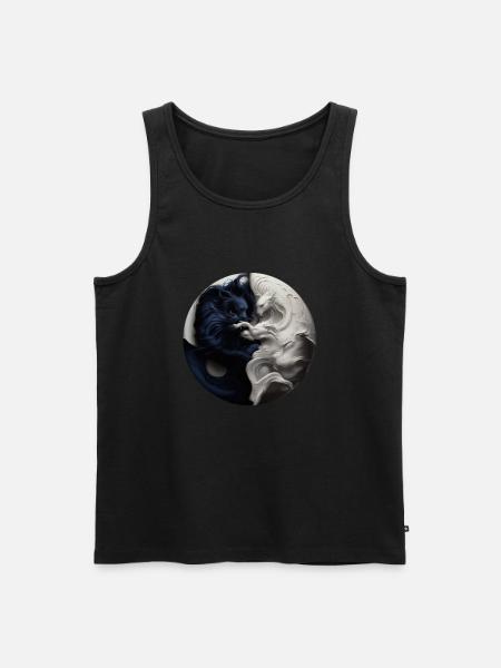 Yin Yang Black White - Men's Premium Organic Tank Top - black