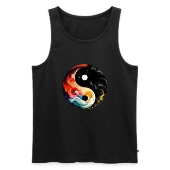 Yin Yang - Débardeur bio Premium Homme - noir - Devant - Michal (187cm)