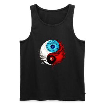 Yin Yang - Männer Premium Bio Tank Top - Schwarz - Vorne - Michal (187cm)