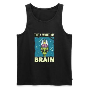 Alien, UFO, UAP, Space, Weltraum Flugobjekt - Männer Premium Bio Tank Top - Schwarz - Vorne - Michal (187cm)