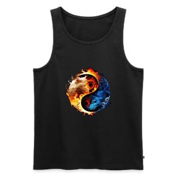Yin Yang - Men's Premium Organic Tank Top - black - Front - AI Model Male 178 light (178cm)