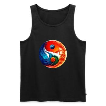 Yin Yang - Men's Premium Organic Tank Top - black - Front - Michal (187cm)