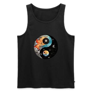 Yin Yang - Männer Premium Bio Tank Top - Schwarz - Vorne - Michal (187cm)
