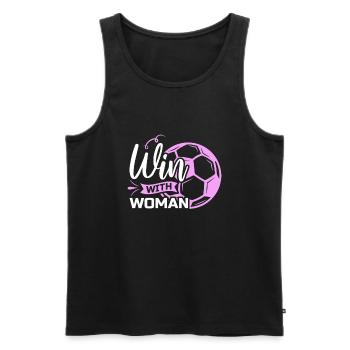 Soccer féminin, Football féminin, Football féminin - Débardeur bio Premium Homme - noir - Devant - Michal (187cm)