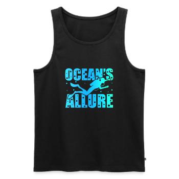 Plongée sous-marine, Plongée sous-marine, Vacances en mer - Débardeur bio Premium Homme - noir - Devant - AI Model Male 178 light (178cm)