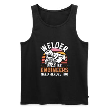Schweißer Held - Männer Premium Bio Tank Top - Schwarz - Vorne - Michal (187cm)