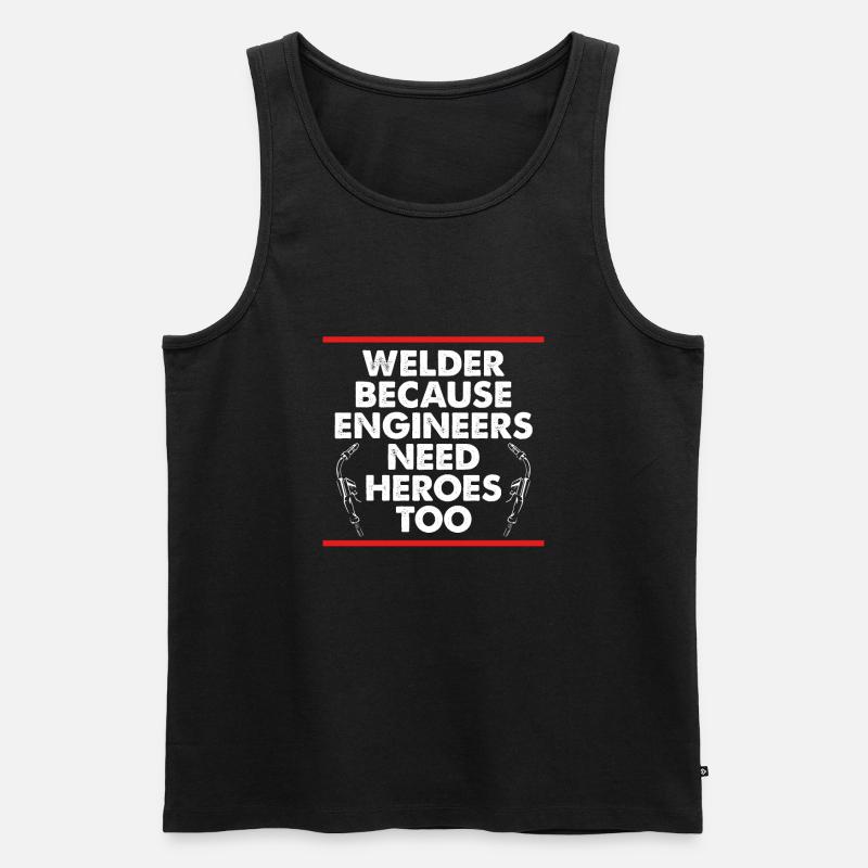 Engineers need welding heroes - Men's Premium Organic Tank Top - black