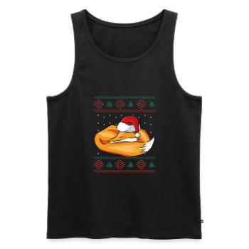 Schlafender Weihnachtsfuchs - Männer Premium Bio Tank Top - Schwarz - Vorne - AI Model Male 178 light (178cm)
