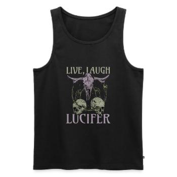 Live Love Luzifer Goth Festival Death Metal - Männer Premium Bio Tank Top - Schwarz - Vorne - AI Model Male 178 light (178cm)