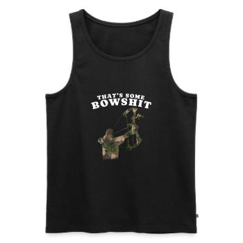 Bogensport Bogenschütze Bogenschießen Pfeil Bogen - Männer Premium Bio Tank Top - Schwarz - Vorne - Michal (187cm)