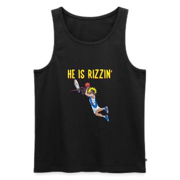 He is risen! Outfit for Easter, Basketball Jesus - Men's Premium Organic Tank Top - black - Front - Michal (187cm)
