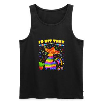 Drôle Meme Citation Taco Fête mexicaine, Fiesta Mexico - Débardeur bio Premium Homme - noir - Devant - AI Model Male 178 light (178cm)