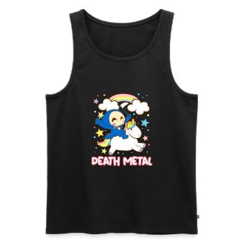 Goth Rock Satan Einhorn Festivals Death Metal - Männer Premium Bio Tank Top - Schwarz - Vorne - AI Model Male 178 light (178cm)