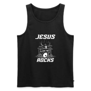 Rock 'n' Roll Musik, Tanzen, Konzert, Festival - Männer Premium Bio Tank Top - Schwarz - Vorne - AI Model Male 178 light (178cm)