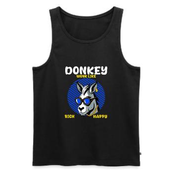Rich donkey: Hard work pays off, motivation - Men's Premium Organic Tank Top - black - Front - Michal (187cm)