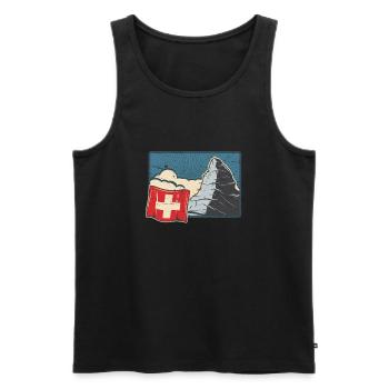 Suisse Vacances Ski Randonnée Montagne Suisse - Débardeur bio Premium Homme - noir - Devant - Michal (187cm)