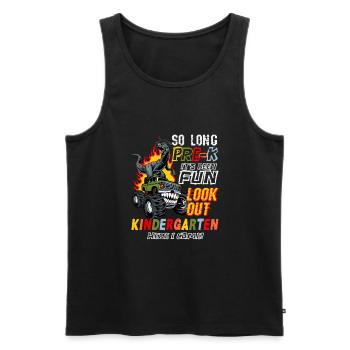 Kindergarten Abschluss Dino Dinosaur T-Rex Spaß - Männer Premium Bio Tank Top - Schwarz - Vorne - Michal (187cm)