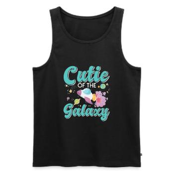 Galactique mignon : "Mignonne de la Galaxie Girl, Fille - Débardeur bio Premium Homme - noir - Devant - Michal (187cm)