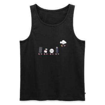 IT Geek, PC Accessories Storage Devices Evolution - Men's Premium Organic Tank Top - black - Front - AI Model Male 178 light (178cm)