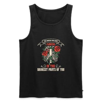 Flowers In The Darkest Parts Of You! - Men's Premium Organic Tank Top - black - Front - AI Model Male 178 light (178cm)