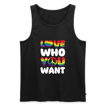 Gender Lesben, Schwule, Trans, Queer Regenbogen - Männer Premium Bio Tank Top - Schwarz - Vorne - Michal (187cm)