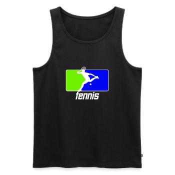 Vêtements pour joueurs de tennis Tennis Femmes Filles - Débardeur bio Premium Homme - noir - Devant - AI Model Male 178 light (178cm)