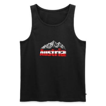 Austria Vacation Eagle Alps Mountains Gift - Men's Premium Organic Tank Top - black - Front - AI Model Male 178 light (178cm)