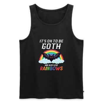 Goth Rock Satan Einhorn Festivals Death Metal - Männer Premium Bio Tank Top - Schwarz - Vorne - AI Model Male 178 light (178cm)