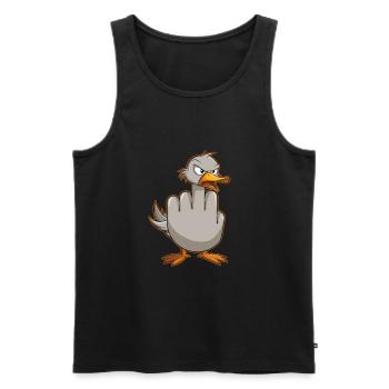 Funny Rude Seagulls Funny Gift - Men's Premium Organic Tank Top - black - Front - Michal (187cm)