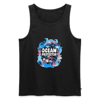Environmental Protection, Nature Conservation, Ocean Protector, Planet - Men's Premium Organic Tank Top - black - Front - Michal (187cm)