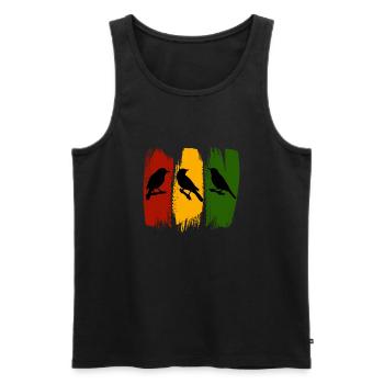 Rastafari Music Vibes Only Rasta Jamaica Reggae - Men's Premium Organic Tank Top - black - Front - Michal (187cm)
