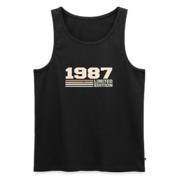 1987 Cadeau Anniversaire 1987 édition limitée 1987 - Débardeur bio Premium Homme - noir - Devant - Michal (187cm)