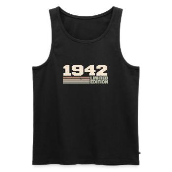 1942 Anniversary Gift 1942 Limited Edition 1942 - Men's Premium Organic Tank Top - black - Front - Michal (187cm)