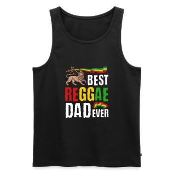 Rastafari Papa Musique Fête des pères Rasta Jamaïque Reggae - Débardeur bio Premium Homme - noir - Devant - Michal (187cm)