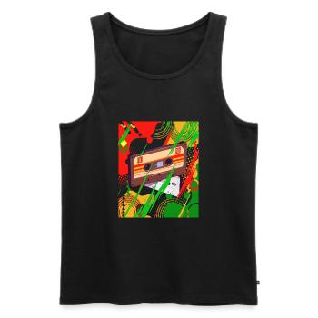 Rastafari Music Vibes Only Rasta Jamaica Reggae - Men's Premium Organic Tank Top - black - Front - Michal (187cm)