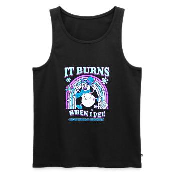 Winter Edition "It Burns when i Pee"! sarkastisch - Männer Premium Bio Tank Top - Schwarz - Vorne - AI Model Male 178 light (178cm)