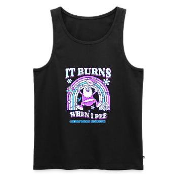 Winter Edition "It Burns when i Pee"! sarkastisch - Männer Premium Bio Tank Top - Schwarz - Vorne - AI Model Male 178 light (178cm)