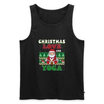 Yogini Yoga Meditation Weihnachten, Liebe und Yoga - Männer Premium Bio Tank Top - Schwarz - Vorne - Michal (187cm)